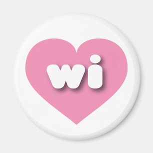 Wisconsin - Rosa Herz - I Liebe wi Magnet