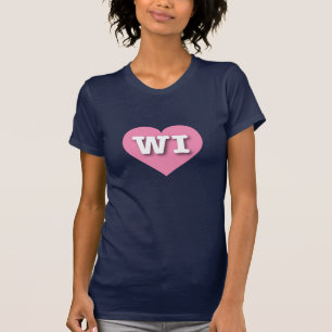 Wisconsin Rosa Herz - I Liebe WI T-Shirt