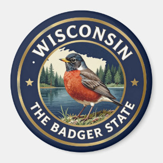 🐦 Wisconsin-Rotkehlchen-Badger-Erbe Magnet