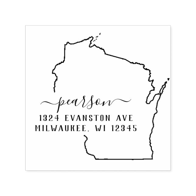Wisconsin Rücksendeadresse Briefmarke Selbsterinne Permastempel (Design)