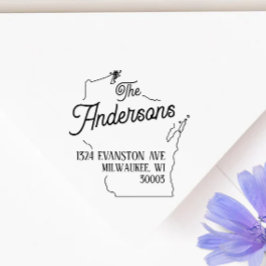 Wisconsin Rücksendeadresse Briefmarke Selbstfarbig Permastempel