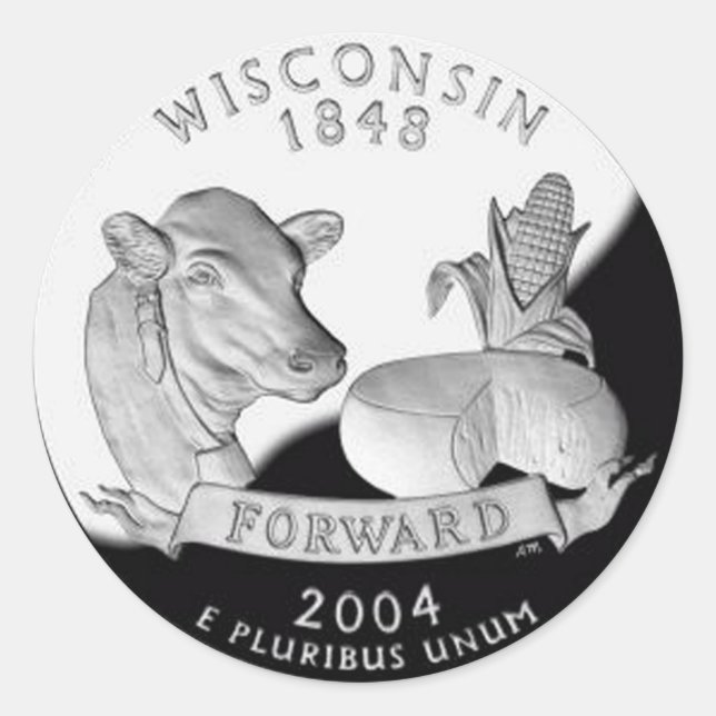 Wisconsin Runder Aufkleber (Vorderseite)