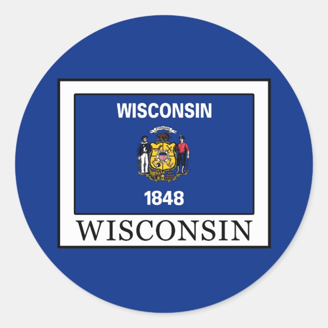 Wisconsin Runder Aufkleber (Vorderseite)