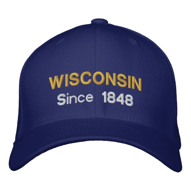 Wisconsin seit 1848 Baseball Cap Bestickte Baseballkappe (Vorderseite)