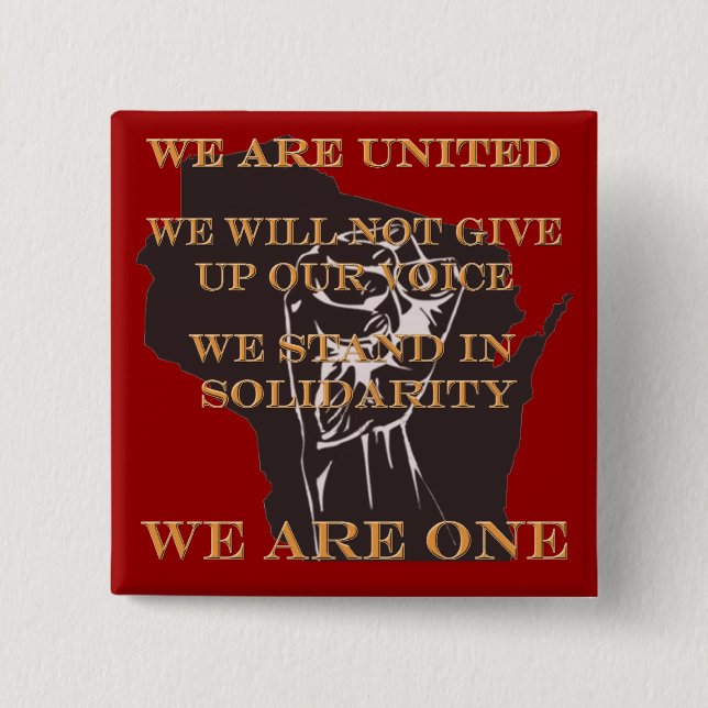 Wisconsin… sind wir eins button (Vorderseite)