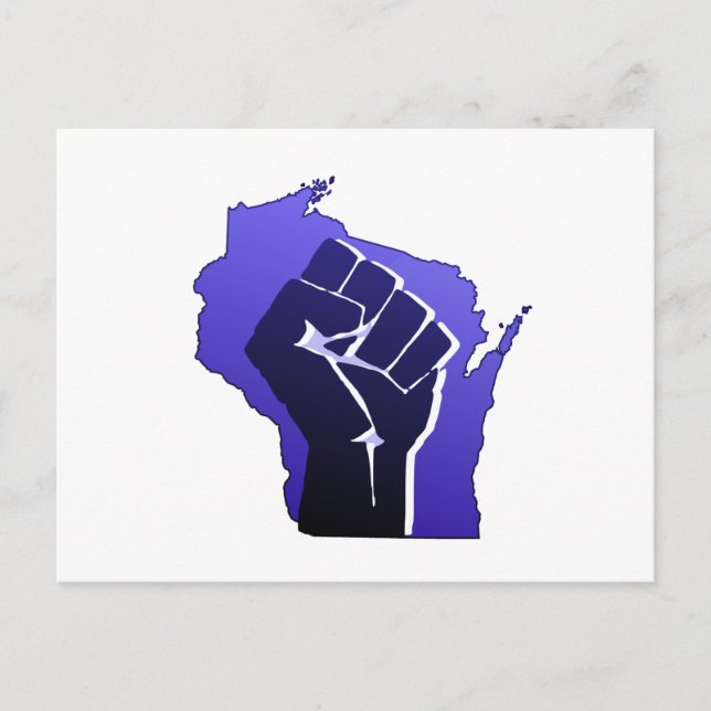 Wisconsin Solidarity Fist Postkarte (Vorderseite)