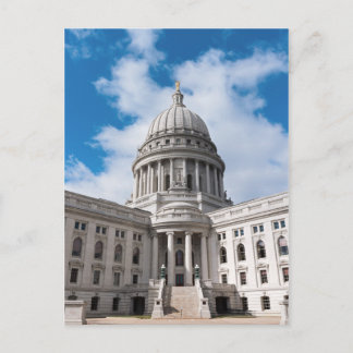 Wisconsin Staat Hauptstadt Gebäude und Eingang Postkarte