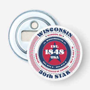 Wisconsin Staat Information Circle Flaschenöffner