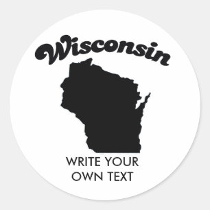 WISCONSIN STAAT MOTTO T - SHIRT RUNDER AUFKLEBER