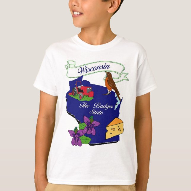 Wisconsin-Staat T-Shirt (Vorderseite)
