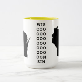 Wisconsin-Staat und das längliche O Zweifarbige Tasse