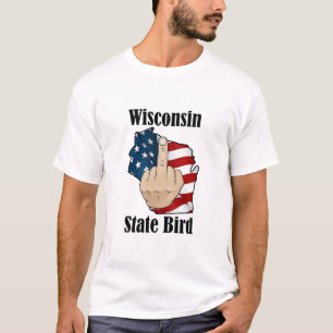 Wisconsin Staat Vogel T - Shirt Mittelfinger