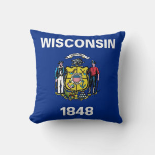 Wisconsin-Staats-Flaggen-Amerikaner MoJo Kissen
