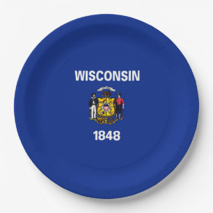 Wisconsin-Staats-Flaggen-Entwurf Pappteller