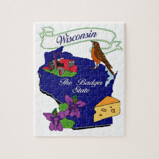 Wisconsin-Staats-Puzzlespiel 8x10 "