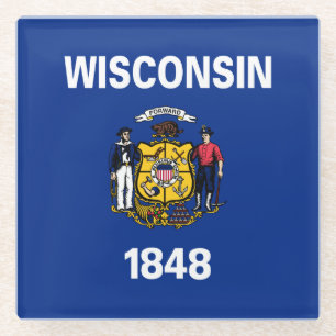 Wisconsin Staatsflagge Glasuntersetzer