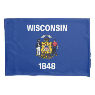 Wisconsin Staatsflagge Kissenbezug