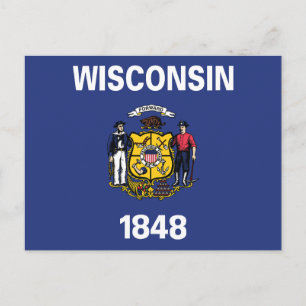 Wisconsin Staatsflagge Matrose Bergmann Pflug Anke Postkarte