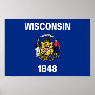 Wisconsin Staatsflagge Poster