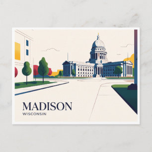 Wisconsin State Capitol vom Capitol Square Postkarte