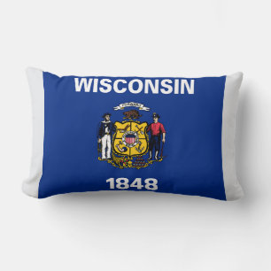Wisconsin State Flag Print Patriotic Lendenkissen