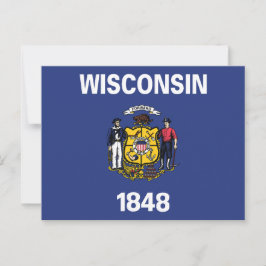 Wisconsin State Flag Sailor Miner Plow Anchor 1848 Postkarte