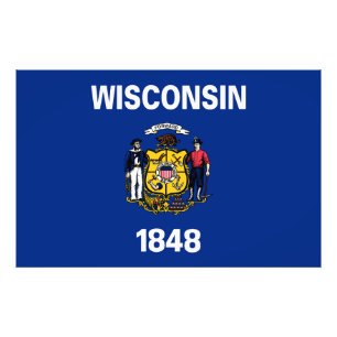 Wisconsin State Flag USA Fotodruck