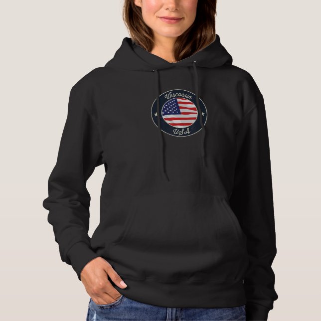 Wisconsin State Souvenir Retro Graphic Hoodie (Vorderseite)