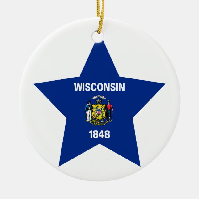 Wisconsin-Stern Keramik Ornament (Vorne)