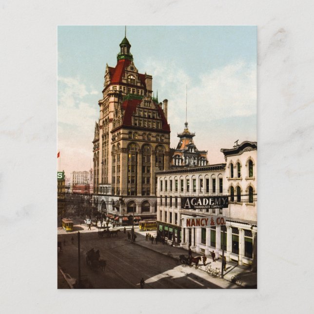 Wisconsin Street Milwaukee Postkarte (Vorderseite)