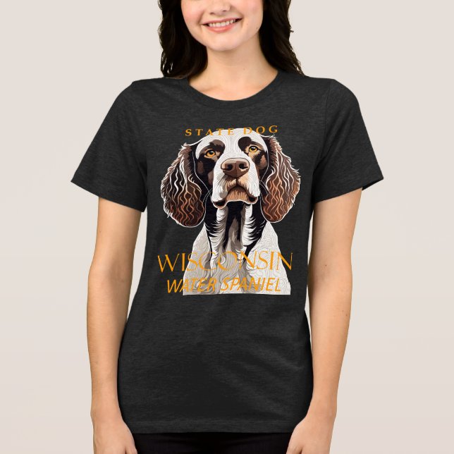 Wisconsin Territory Hund der Wasser Spaniel Tri-Blend Shirt (Vorderseite)