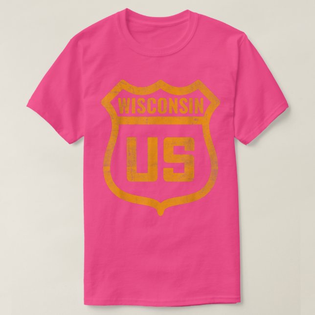 Wisconsin - Unwetter auf der US-Autobahn oder T-Shirt (Design vorne)