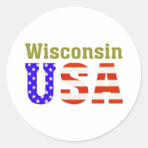 Wisconsin USA! Runder Aufkleber