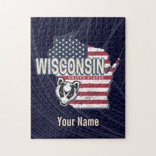 Wisconsin Vereinigte Staaten Staatenkarte Vintage