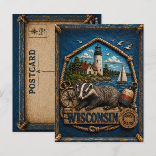 Wisconsin Vintage Reise Postkarte