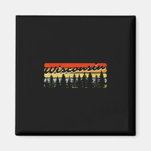 Wisconsin-Wald-Sonnenuntergang-Bäume-Hütte-Themen- Magnet