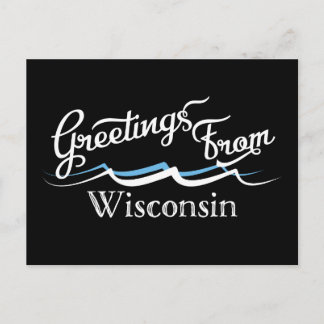 Wisconsin Water Waves Postkarte