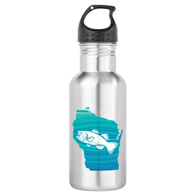 Wisconsin Wave Fishing Edelstahlflasche (Vorderseite)