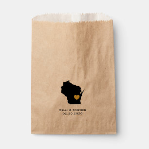 Wisconsin Wedding Favor Treat Sacks, Sacs Cadeaux