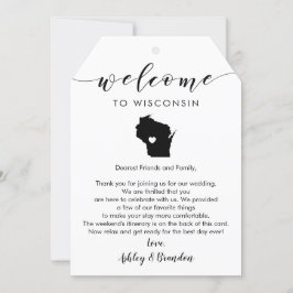 Wisconsin Wedding Welcome Tag, Letter & Tour