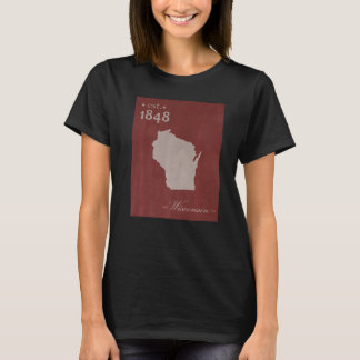 Wisconsin WI Karte Grunge Vintage Bundesstaat Graf T-Shirt