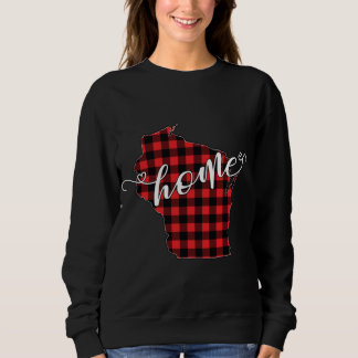 Wisconsin WI Staat Kontur Zuhause Winter Red Buffa Sweatshirt