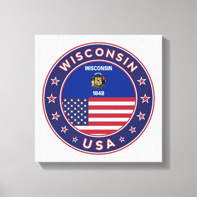 Wisconsin, Wisconsin Poster, Leinwand (Vorderseite)