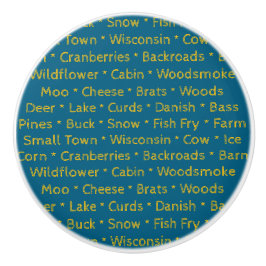 Wisconsin Words Keramik Knob Keramikknauf