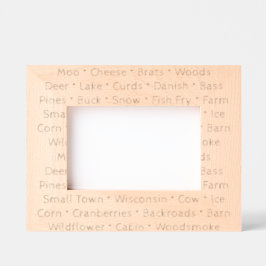 Wisconsin Worte Bildrahmen Geätzte Rahmen