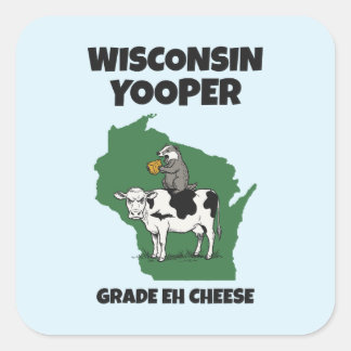 Wisconsin Yooper Grade Eh Käse Lustige Kuh Quadratischer Aufkleber