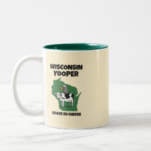 Wisconsin Yooper Grade Eh Käse Lustige Kuh Zweifarbige Tasse