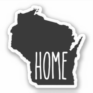 Wisconsin Zuhause Black und White Aufkleber