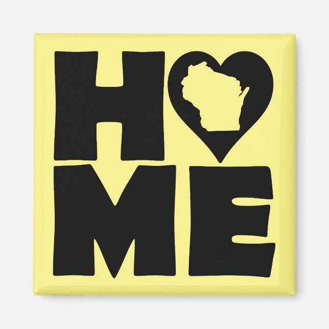 Wisconsin Zuhause Heart Staat Kühlschrankmagnet (Vorne)