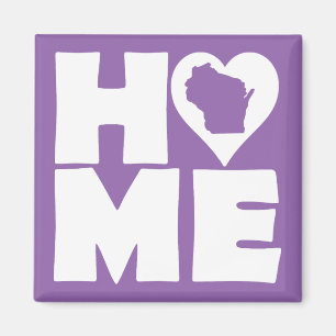 Wisconsin Zuhause Heart Staat Kühlschrankmagnet